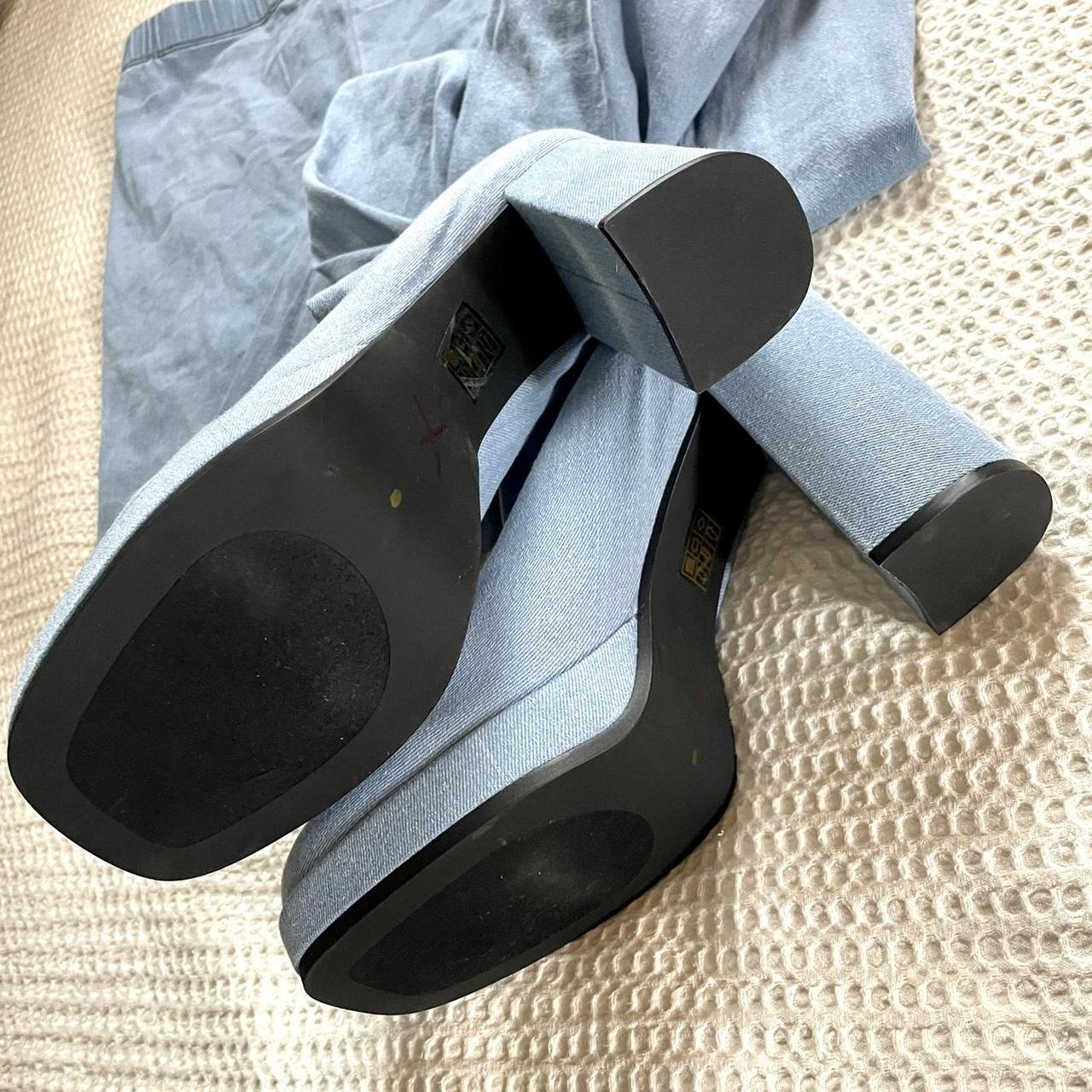 Jeffrey Campbell 2in1 Pantaboots in Blue Denim... Depop