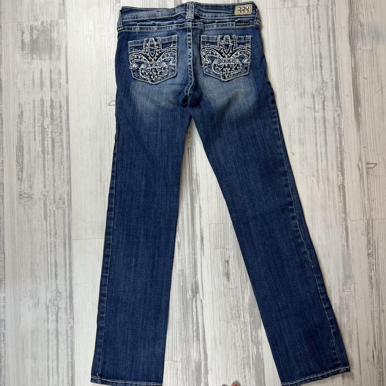 Mcbling Bedazzled Back Pocket Denim Jeans Size 27” Depop