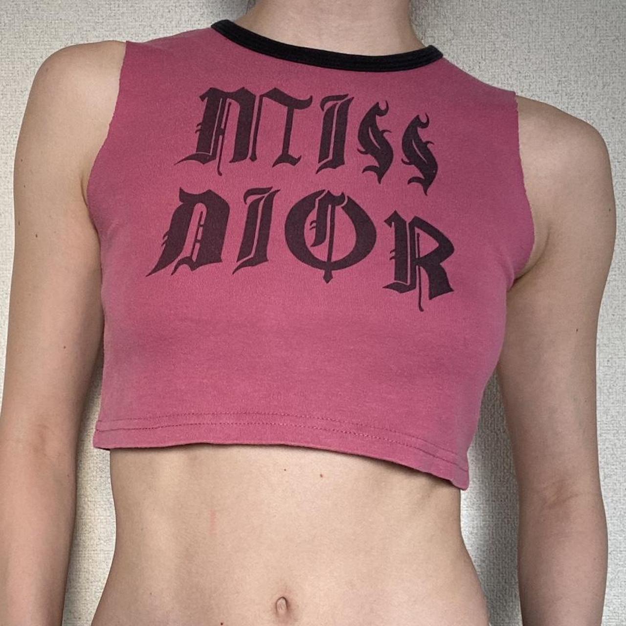 MISS DIOR 半袖Tシャツ Dior T-Shirt White With Fuchsia Miss Dior Graffiti Motif