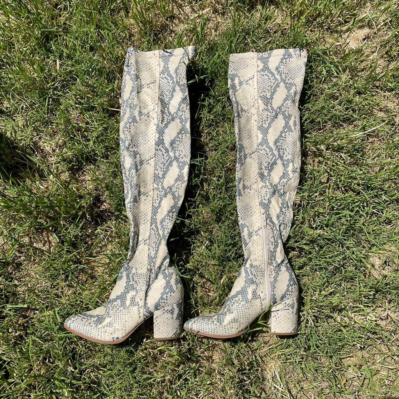 Steve Madden Snake Skin “Jacey” Thigh/knee Depop