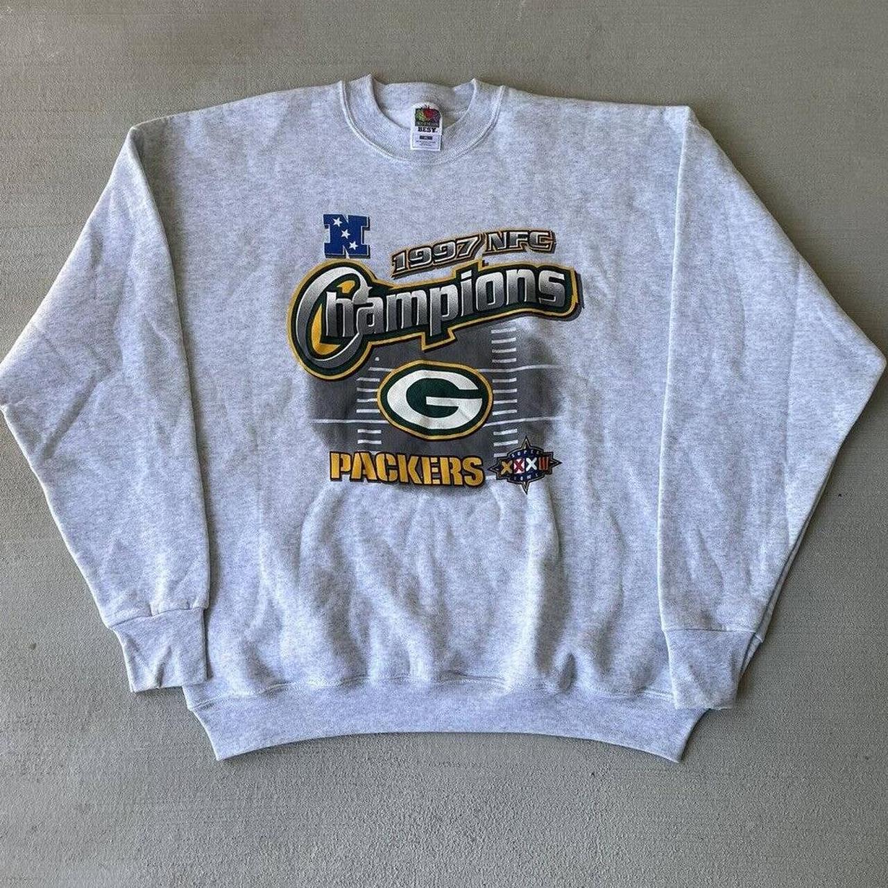 1997 Green Bay Packers Super Bowl Champions Crewneck - Depop