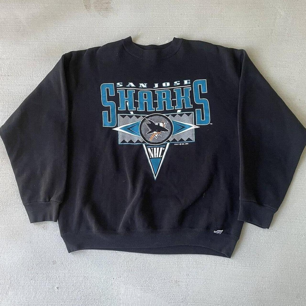 Vintage San Jose Sharks sweatshirt, 1991 NHL black crewneck - Large