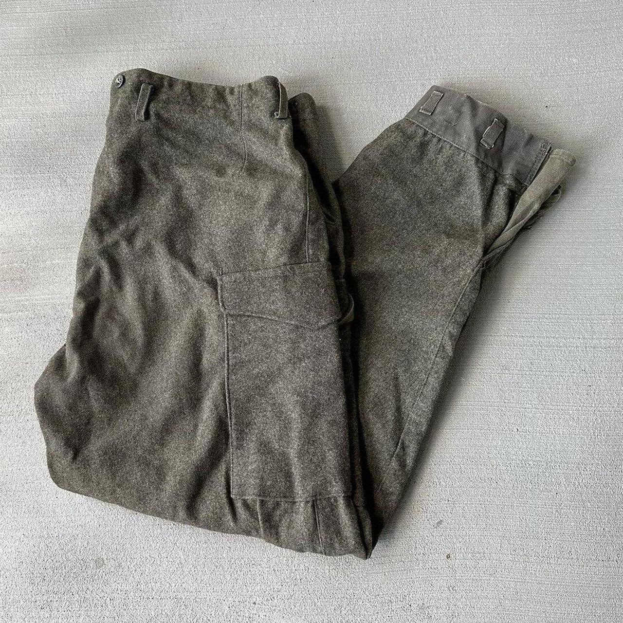 Vintage Swedish WWII Army Pants WOOL 1940 Cargo Trouse - clothing