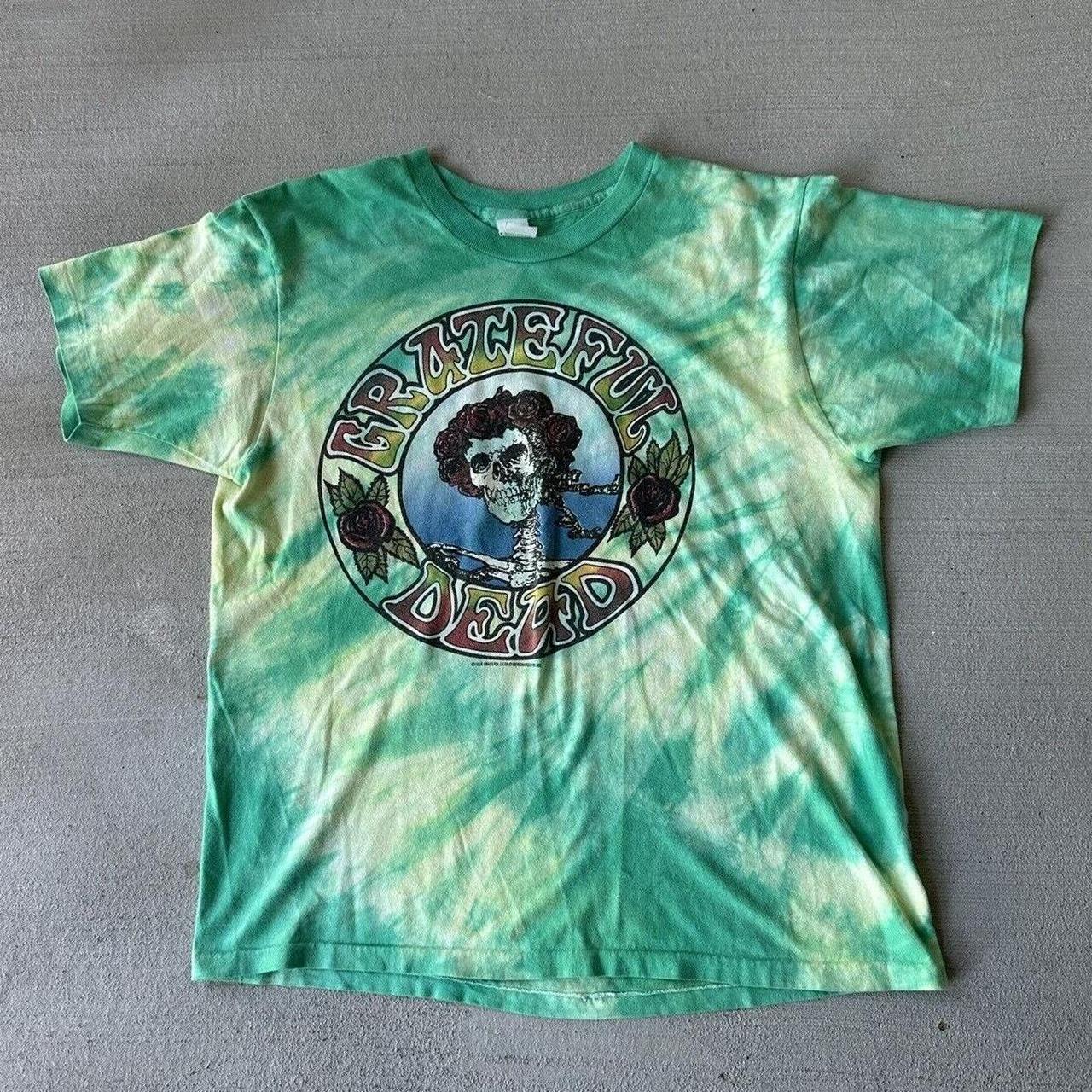 Vintage 1988 Grateful Dead Green purchases Tie Dye T-Shirt Size L