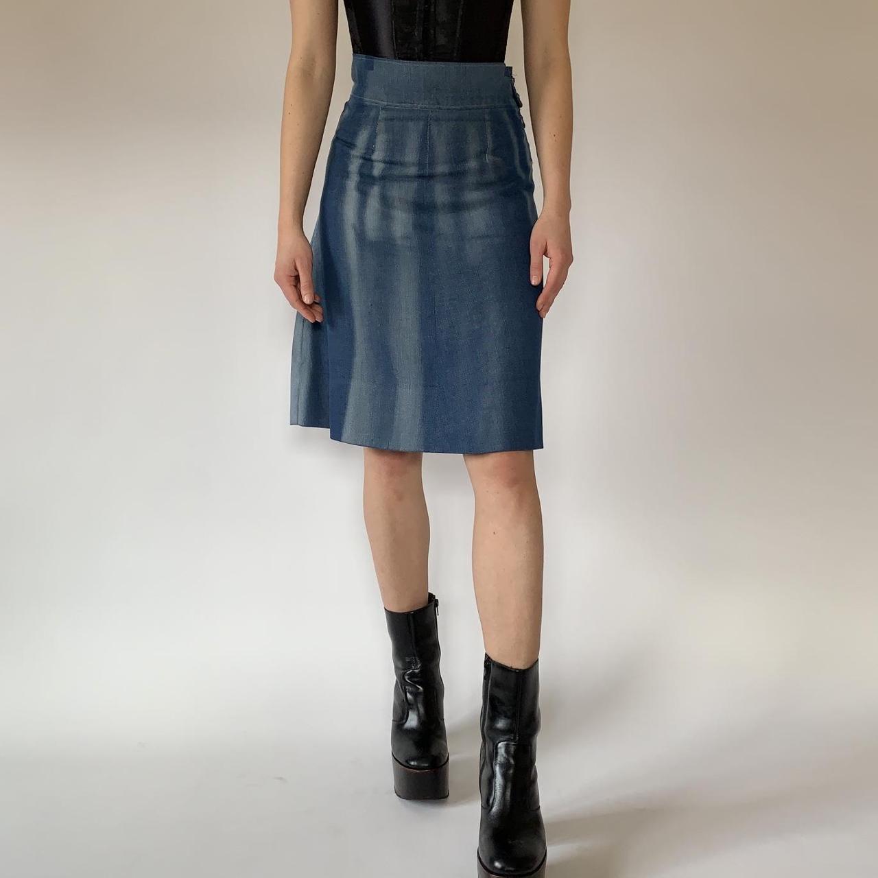 High waisted jean skirt 50s hotsell