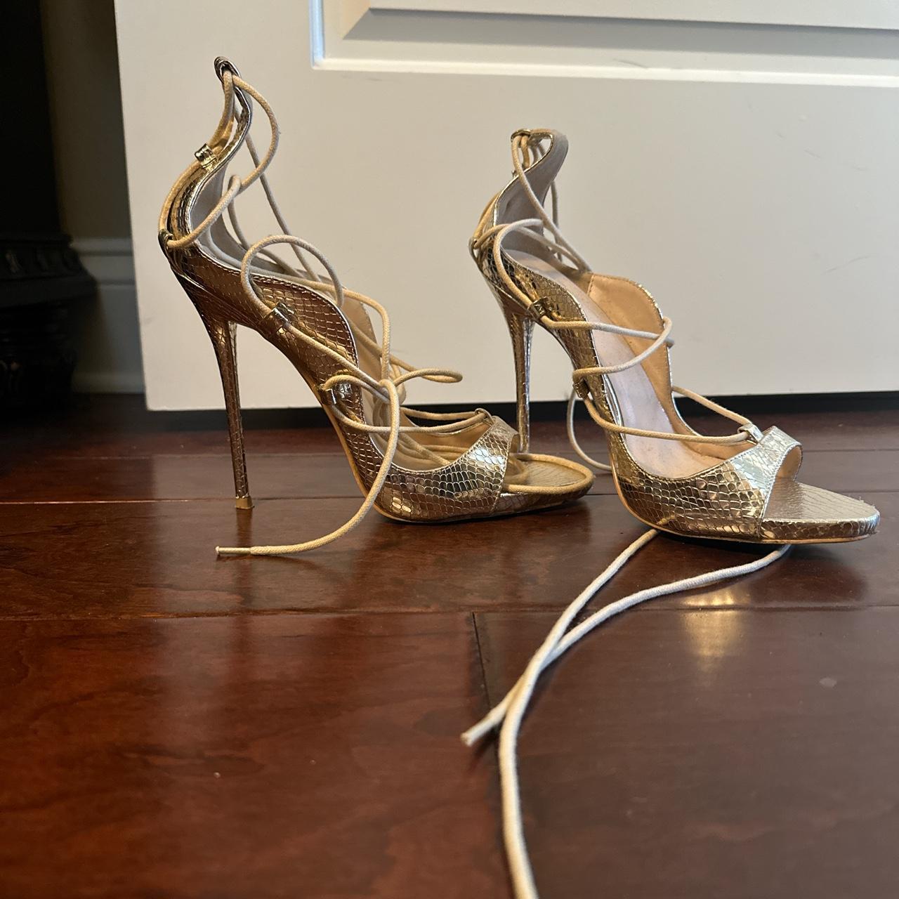 Missguided gold strappy store heels