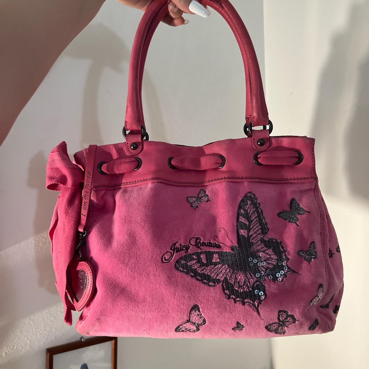 Juicy Couture HotHot Pink Daydreamer Velvet Satchel Bag #YHRU0615