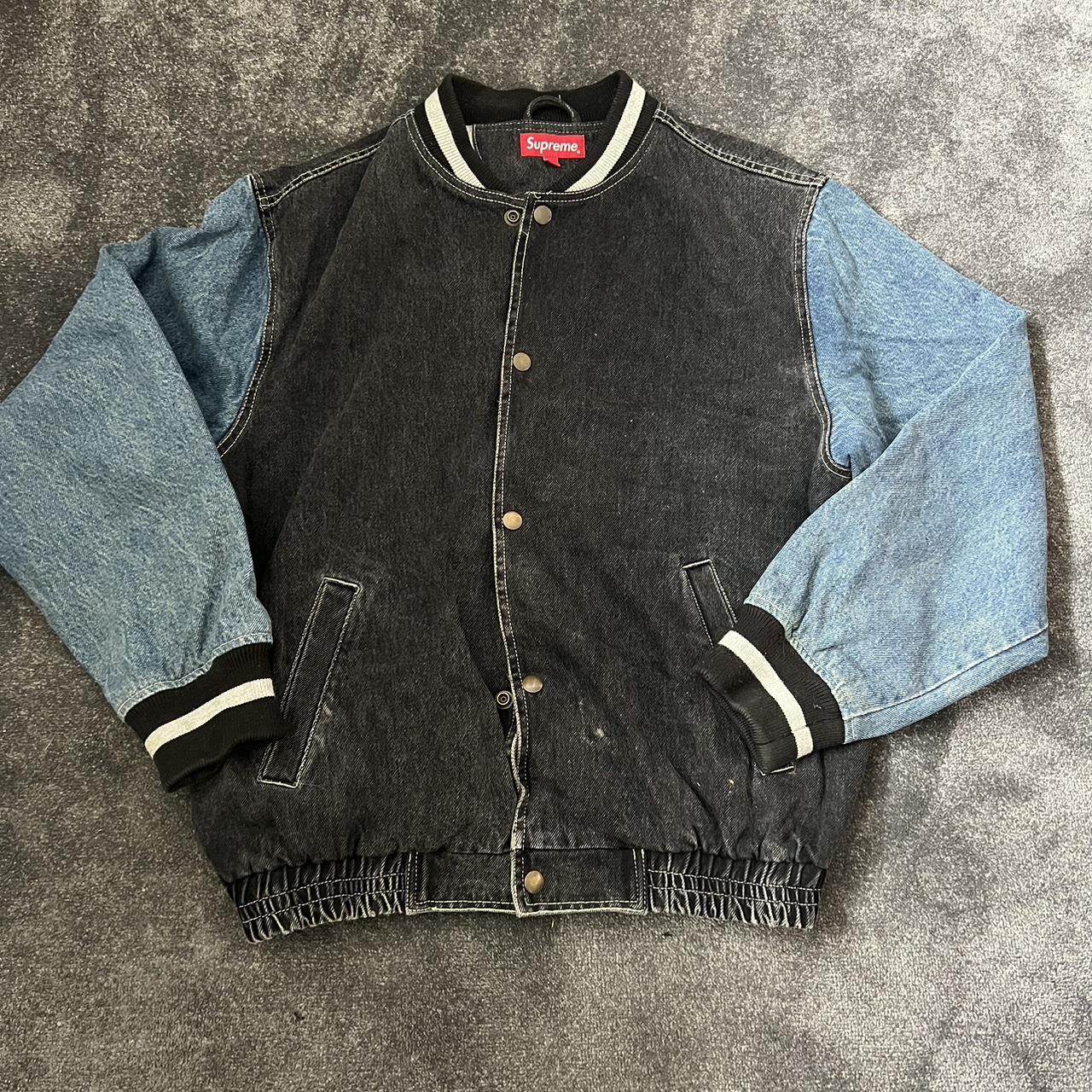 Supreme Denim Varsity Jacket Mサイズ（Supreme denim bomber jacket  