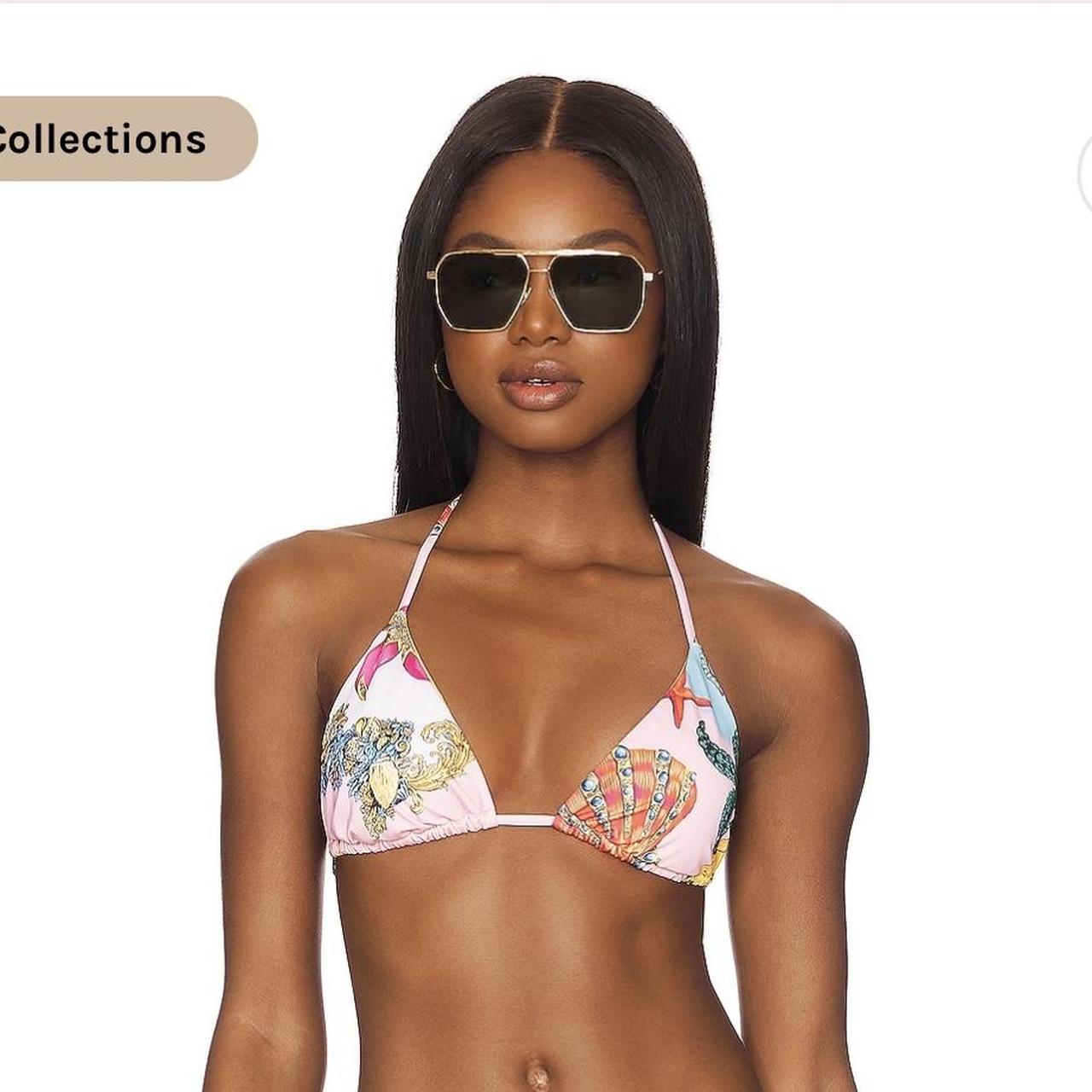 VERSACE Tresor De La Mer Triangle Bikini Top in | Depop