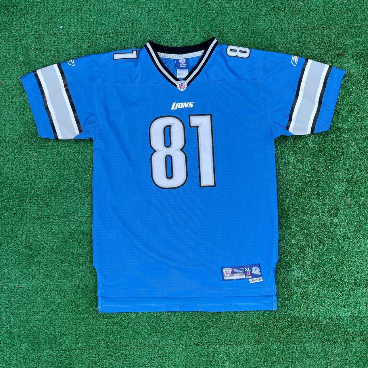 Reebok, Shirts & Tops, Youth Detroit Lions Jersey 8 Calvin Johnson Sz Lg