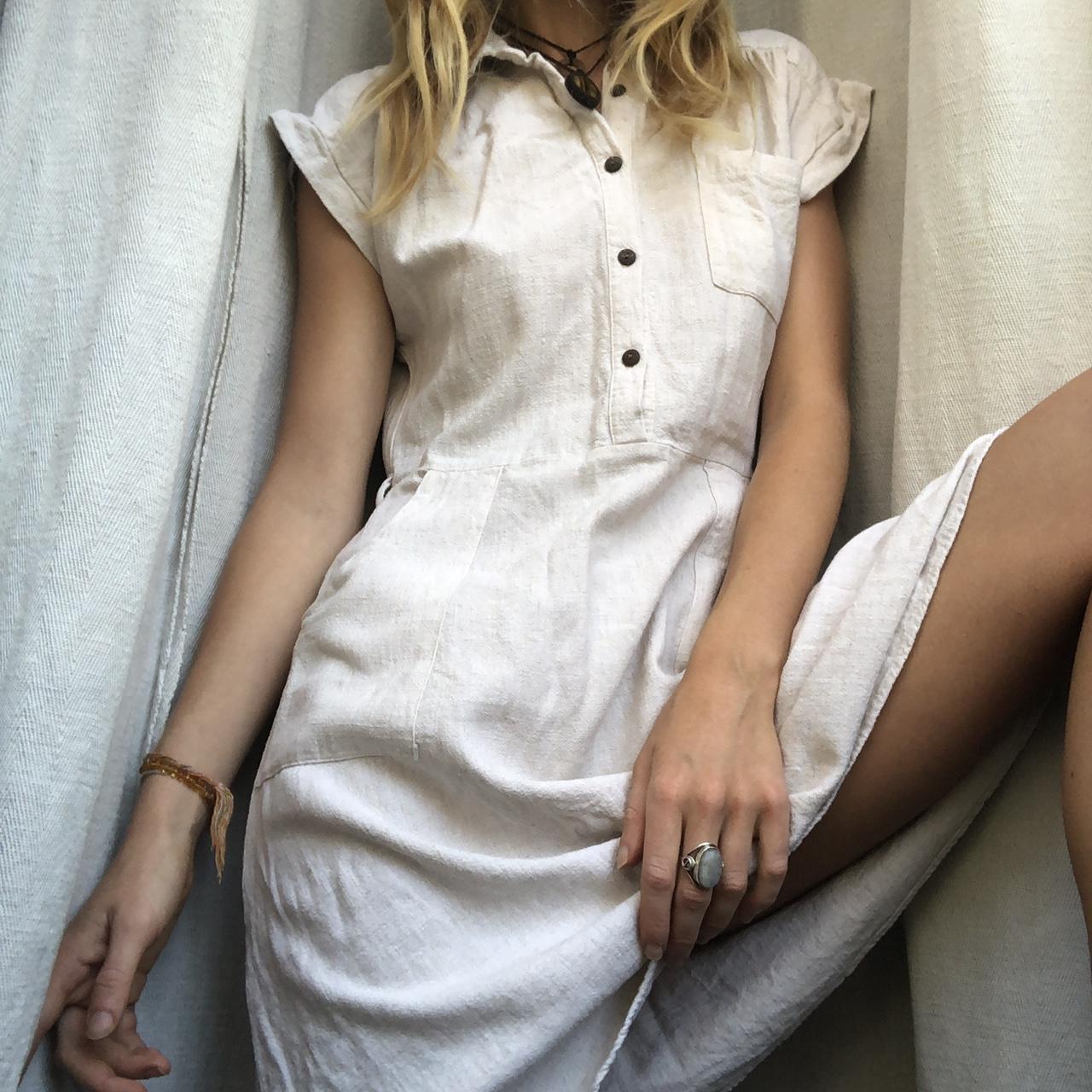 Super sweet and simple white summer tea dress with... Depop