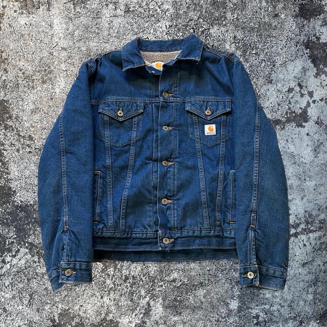 Vintage Carhartt J292 Sherpa Lined Denim Jacket... - Depop