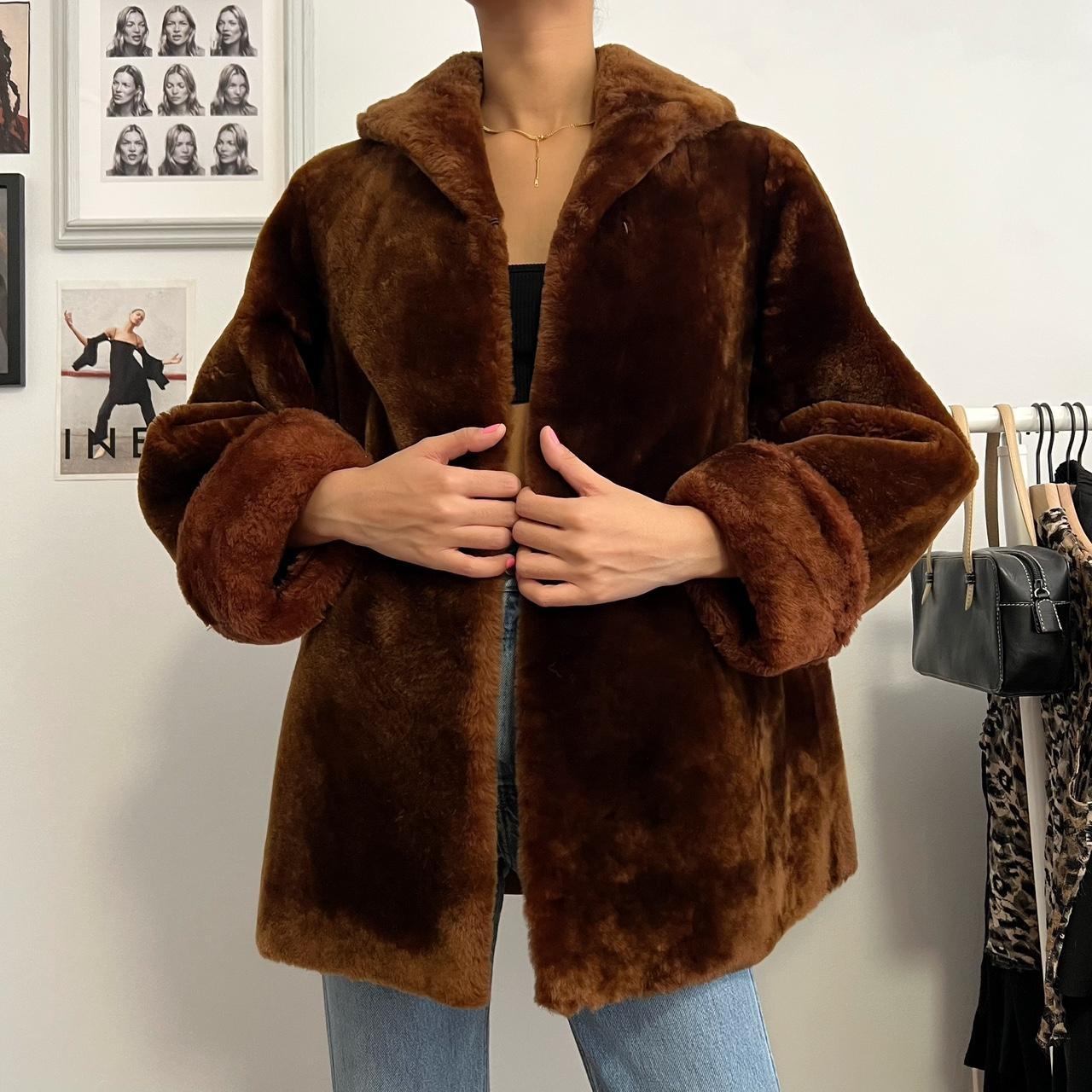 Vintage mouton hot sale fur coat