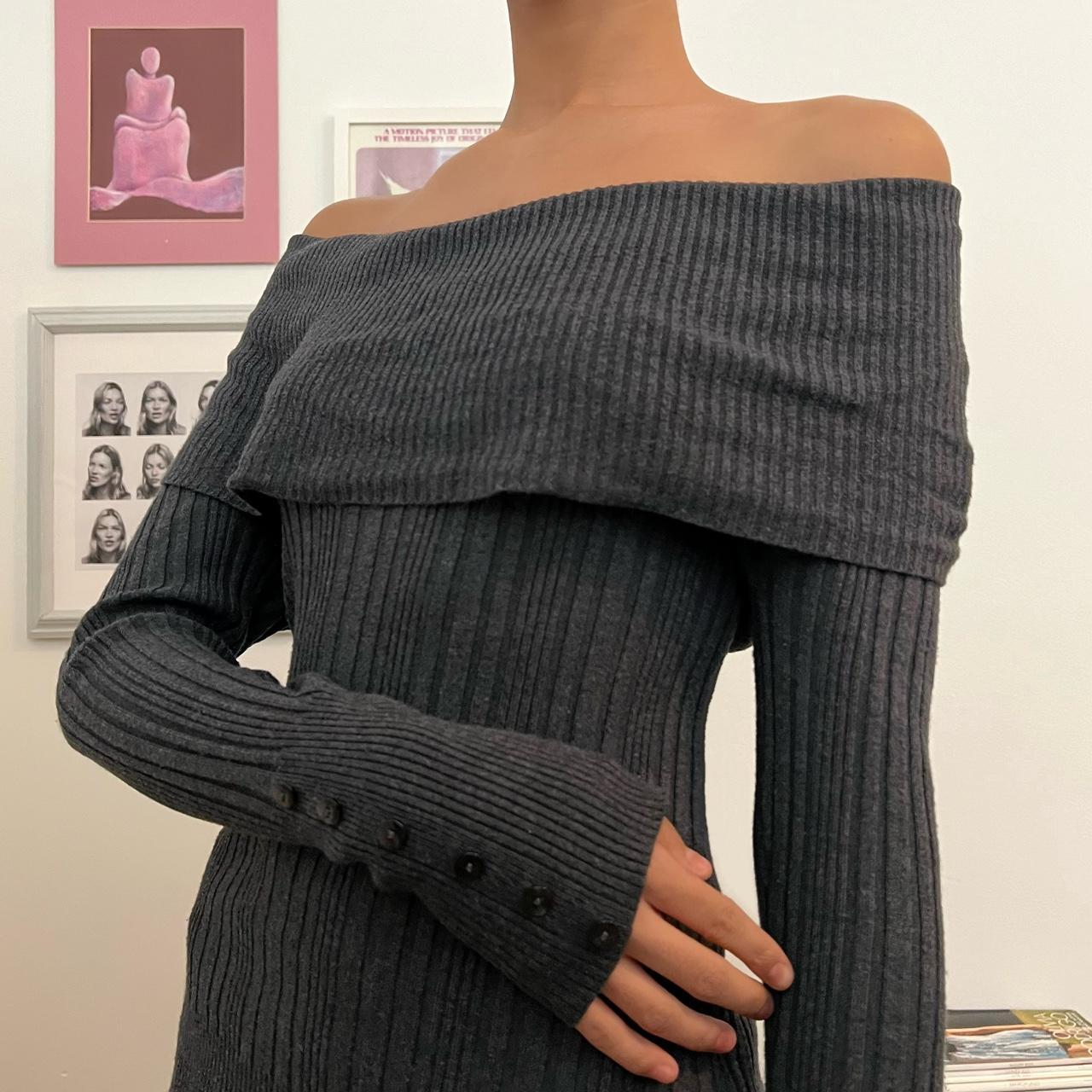 vintage y2k off the shoulder sweater 2000s vintage... - Depop