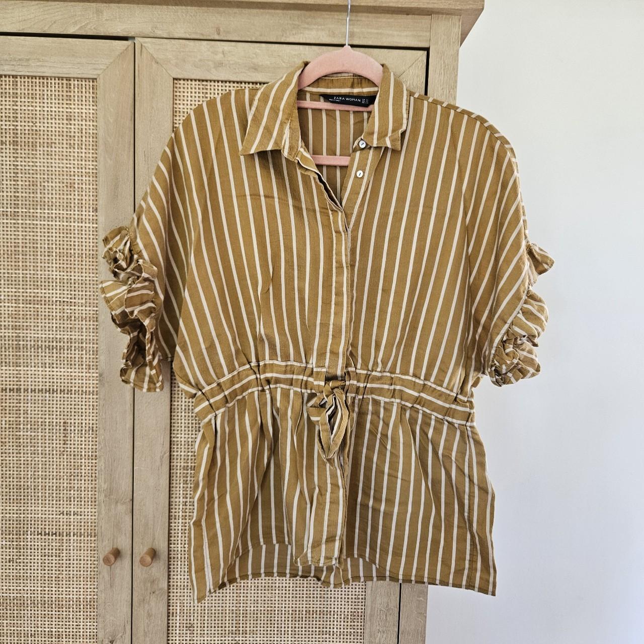zara yellow striped shirt