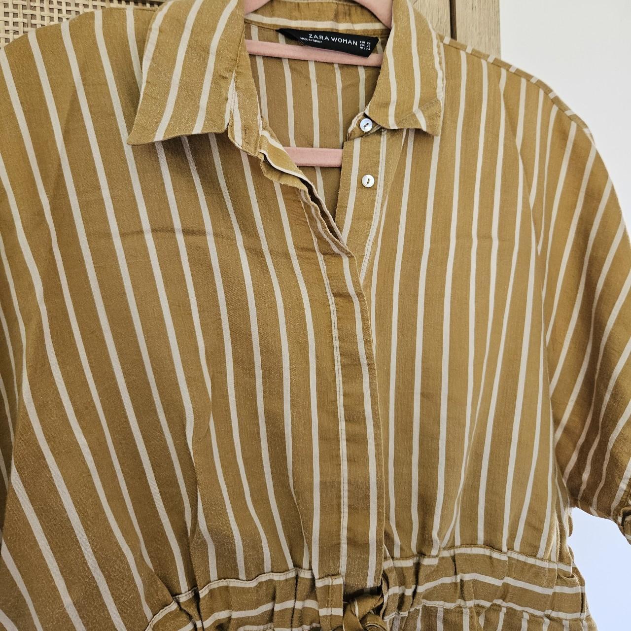 zara yellow striped shirt