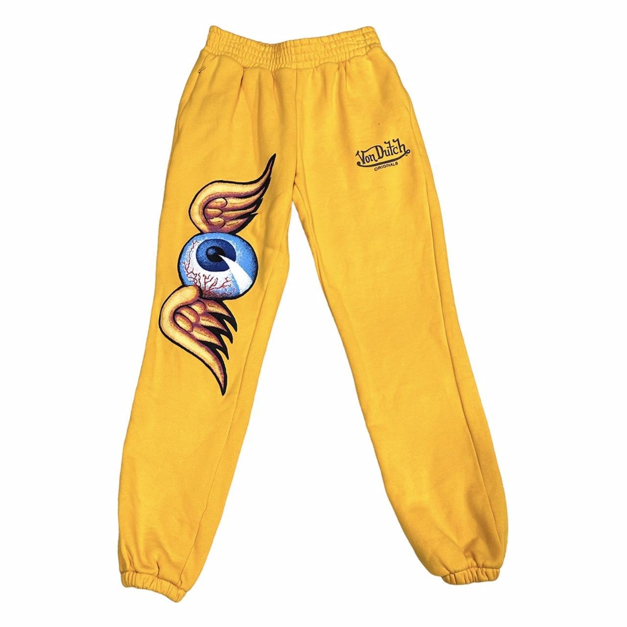Von Dutch Men's Yellow and Gold Joggers-tracksuits | Depop