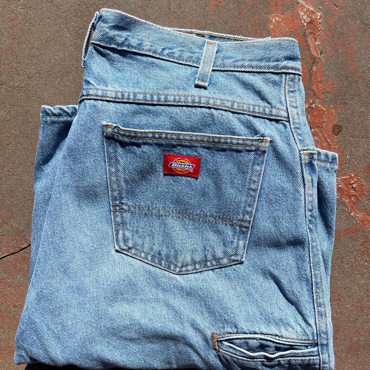 Vintage Dickies denim utility shorts Light... Depop
