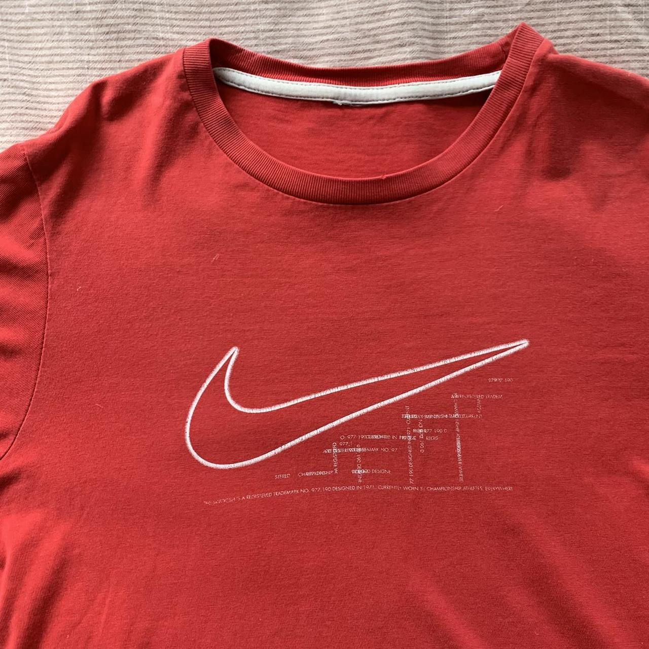 Nike Women's Red and White T-shirt | Depop