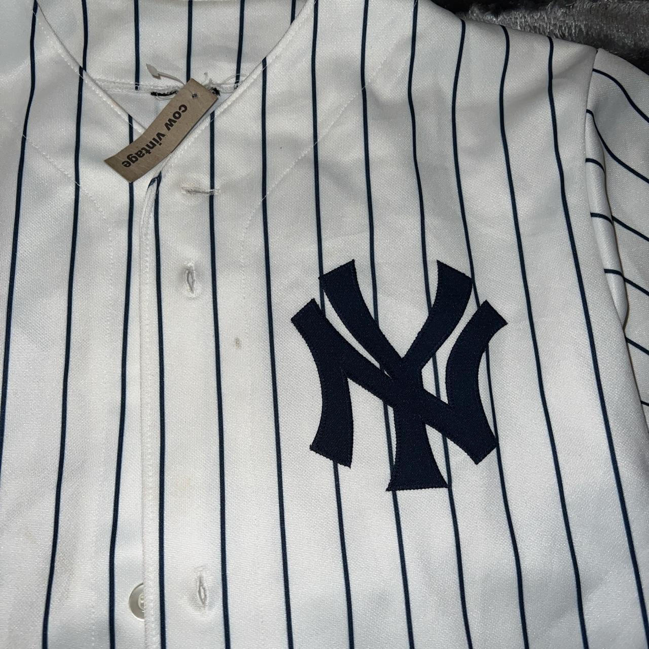 Blue and white baseball jersey ‘sabatha’- has one... - Depop