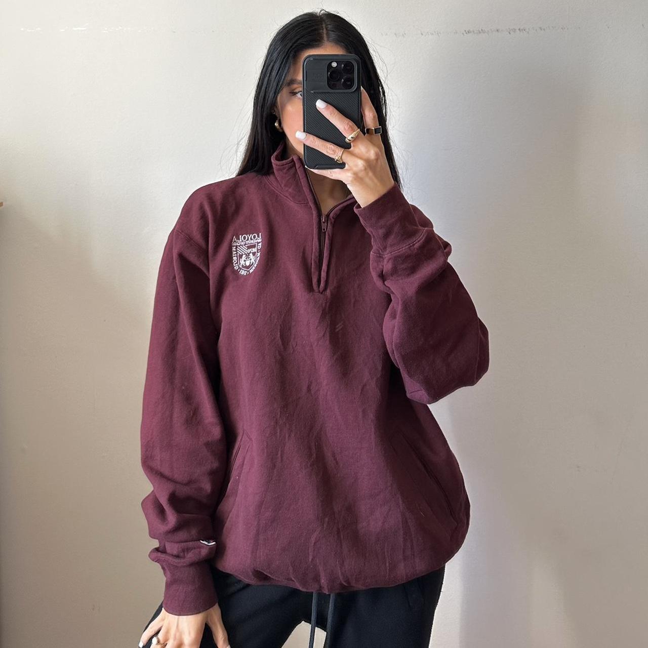 Unisex vintage champion eco fleece champion burgundy. Depop