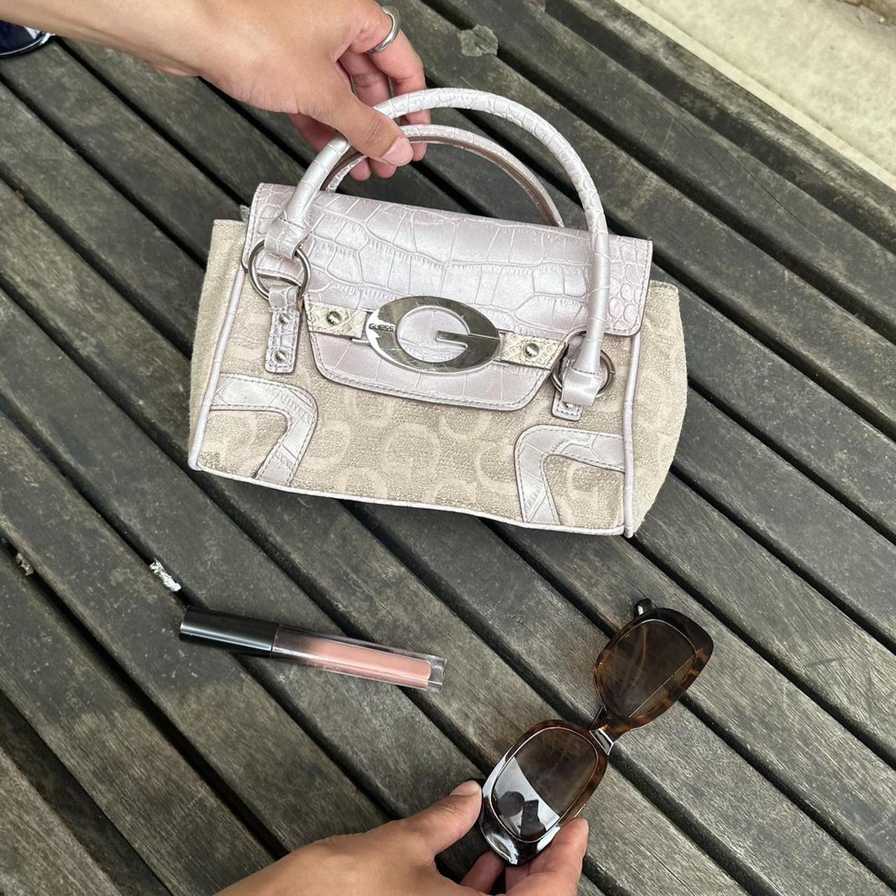 Vintage y2k guess pink & beige bag 00s guess | Depop