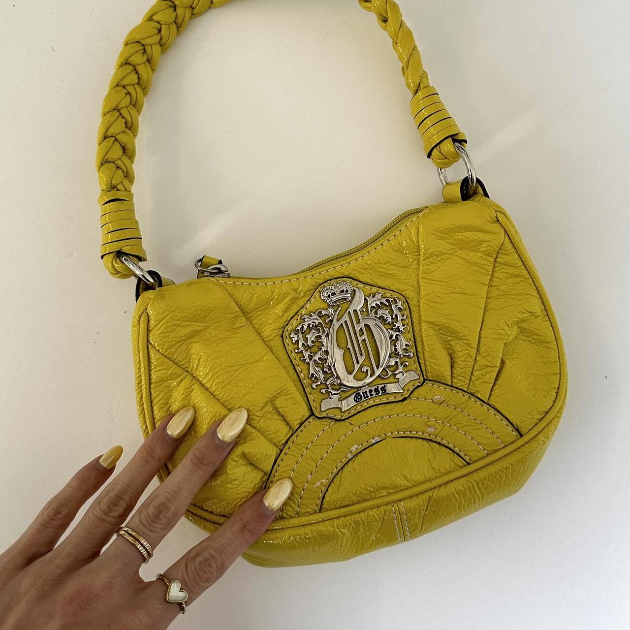 Guess yellow leather small bag shoulder bag Depop