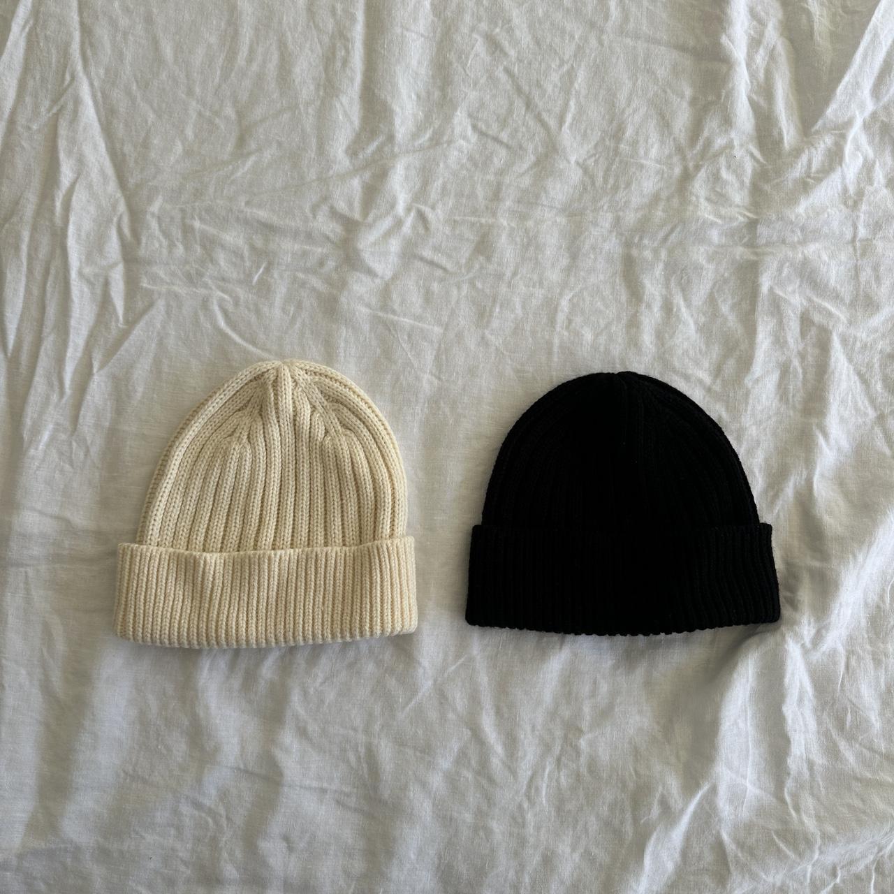 Uniqlo Heattech Beanies Cream And Black Worn Once Depop