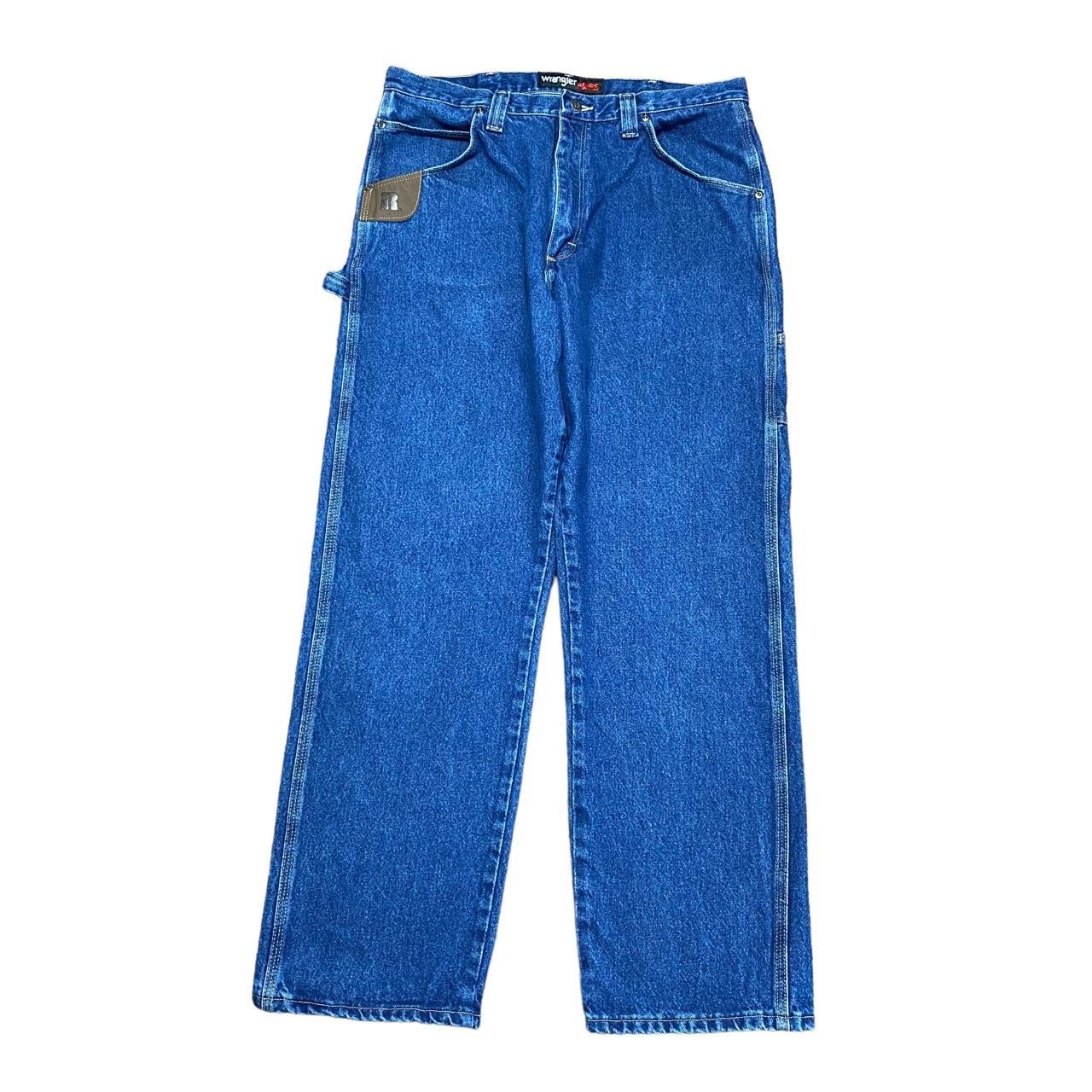 Wrangler carpenter jeans. Dark wash blue... - Depop