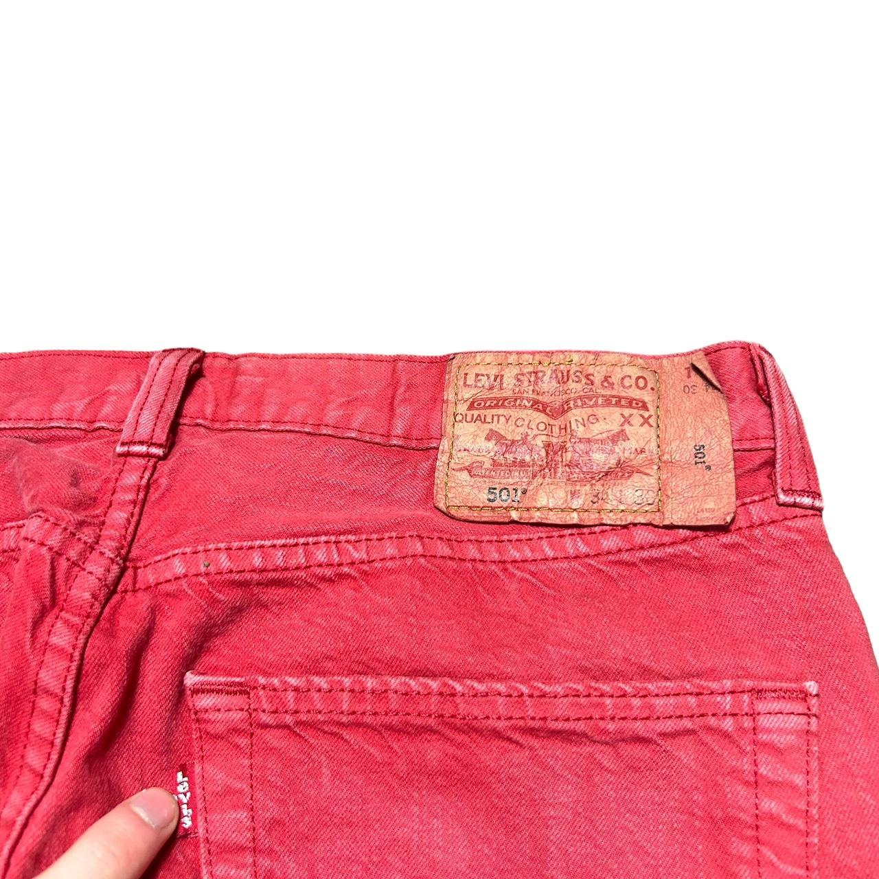 Red levi jeans best sale 501