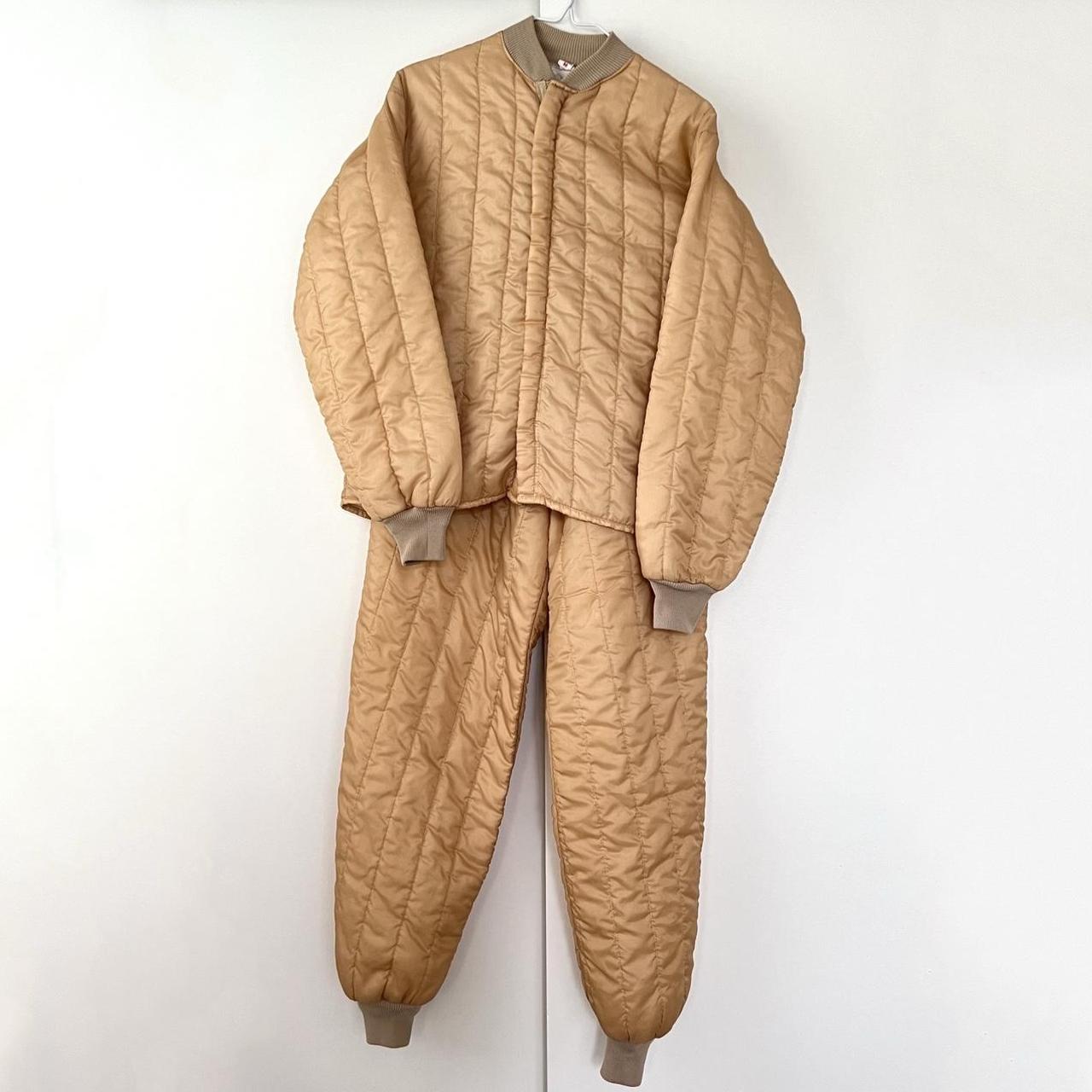 Vintage WunderWear Beige Quilted Thermal Set Depop