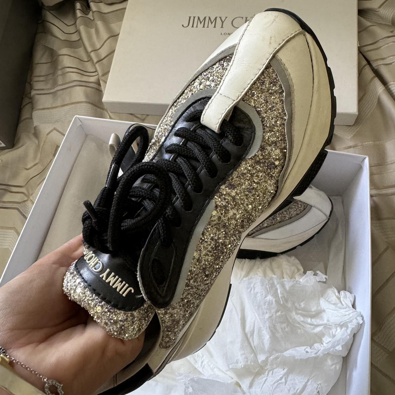 Jimmy Choo Raine White and silver glitter | Depop