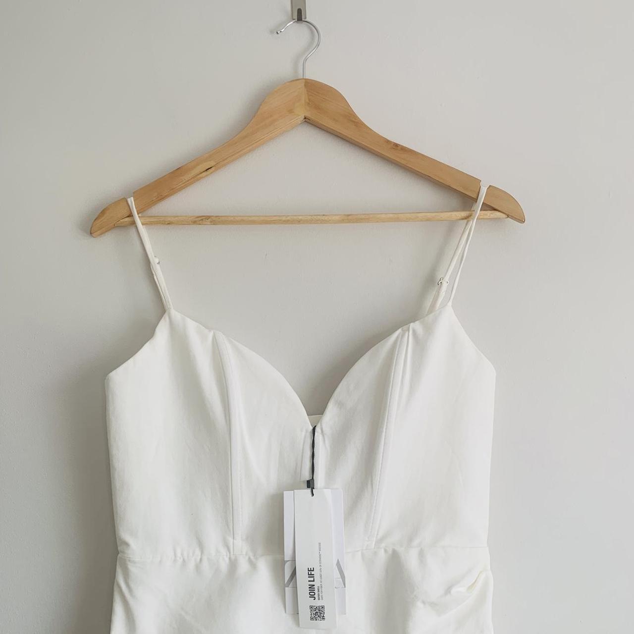 Zara Women's White and Cream Dress | Depop