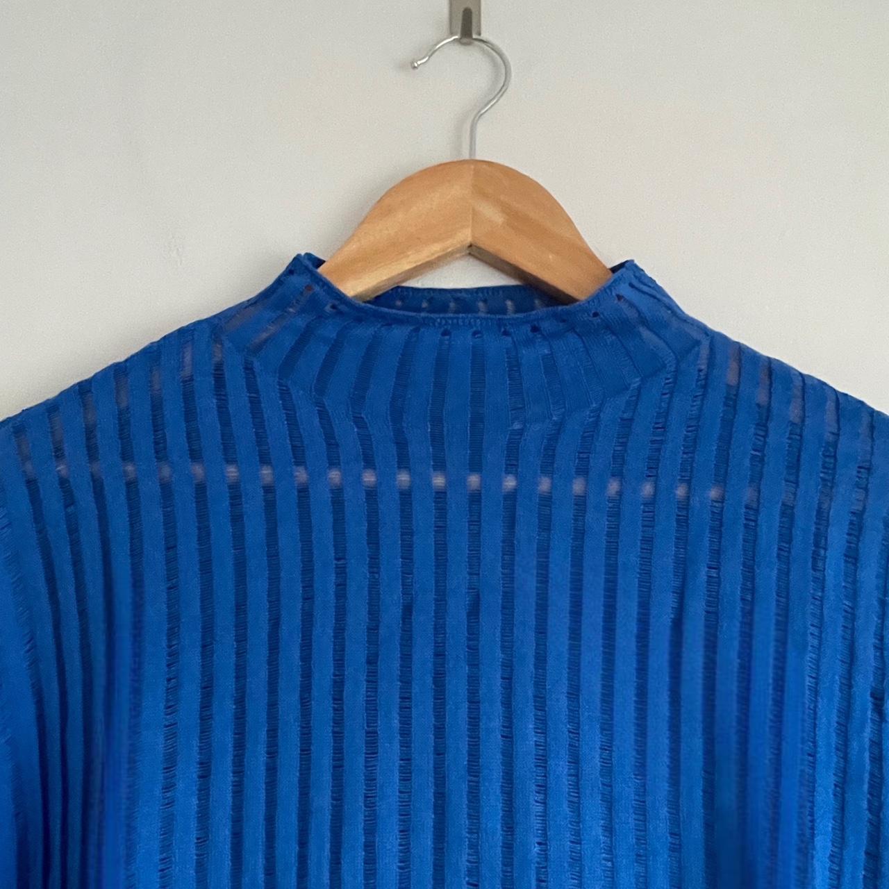 Asos Jumper In Sheer Ladder Rib Stitch Bright Depop