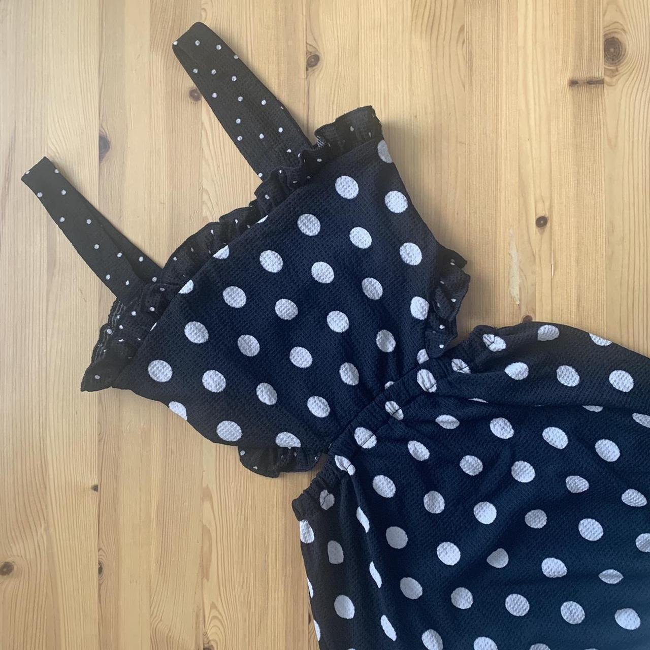 Miss selfridge black polka dot dress best sale