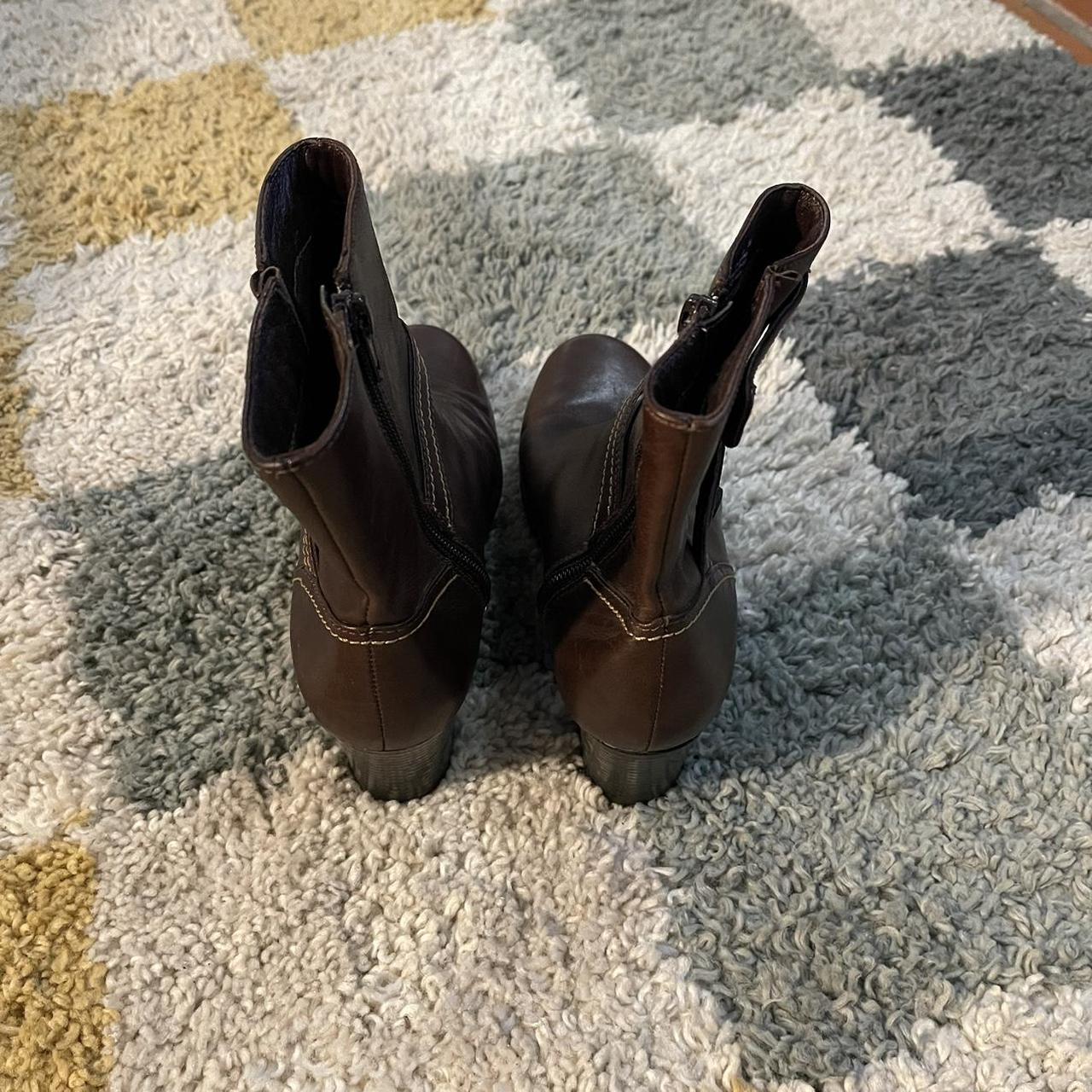 Clarks brown boots Button detailing on the sides - Depop