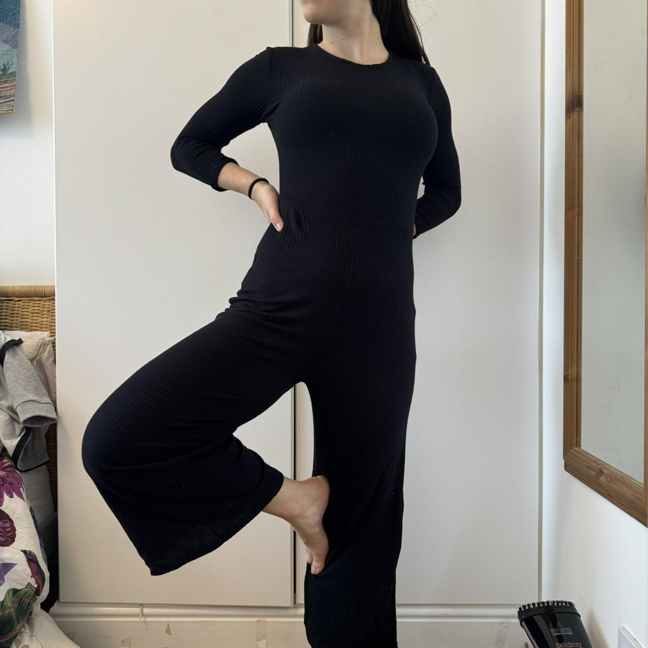 Bershka black knit jumpsuit Culottes length