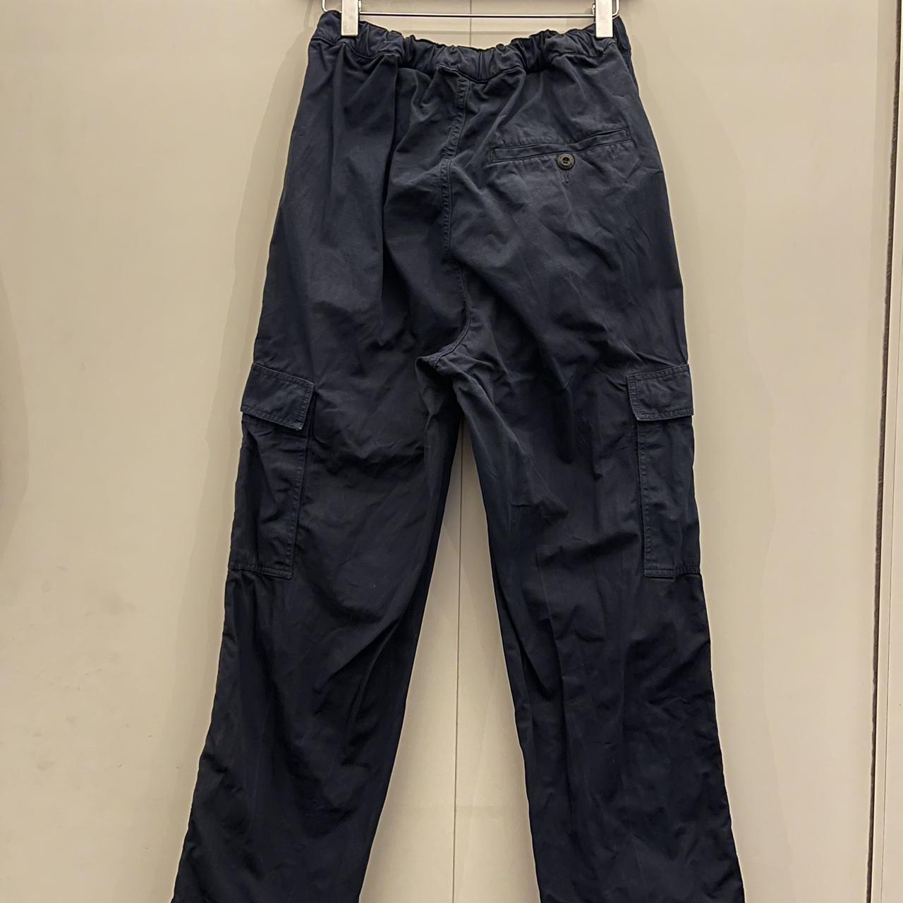 Finisterre navy drawstring cargo trouser - size 10 - Depop