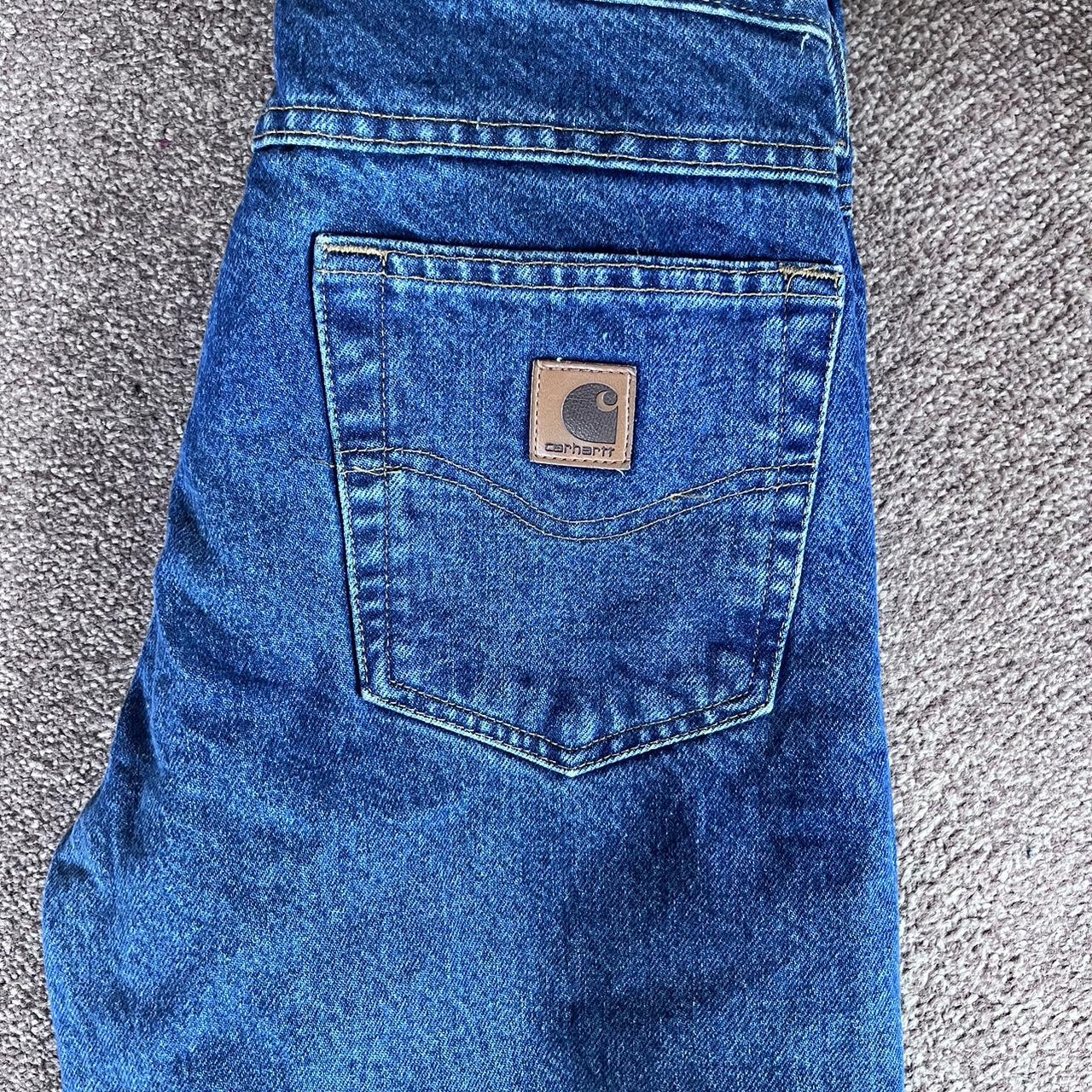 Vintage Carhartt Jeans Classic blue/indigo with wash... - Depop