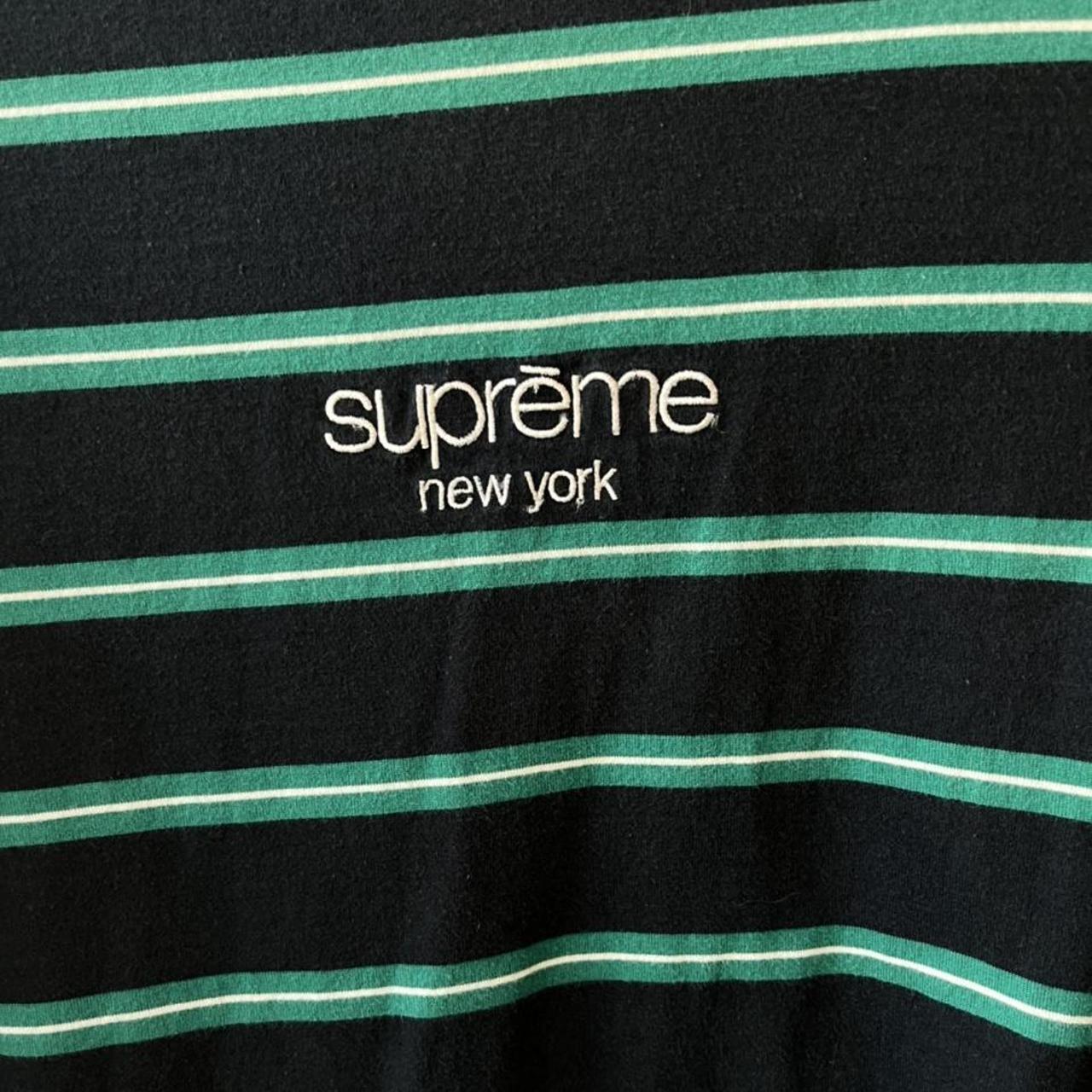 Supreme striped New York long sleeve Size... - Depop