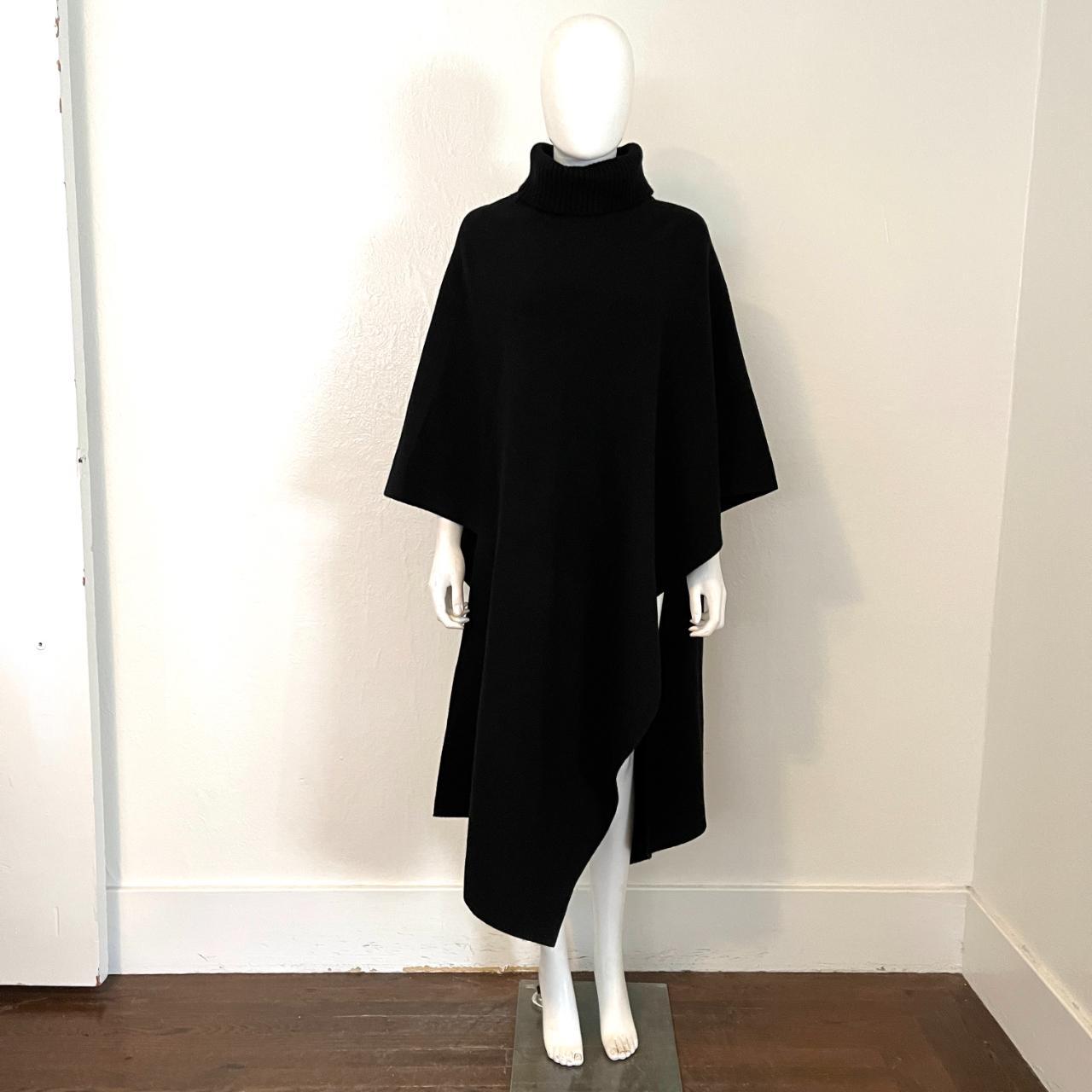 Spectacular black 100% cashmere poncho / cloak by... - Depop