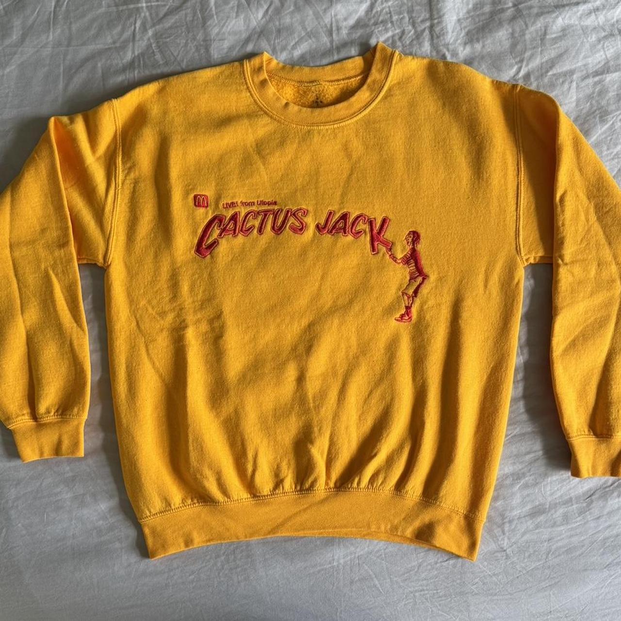 人気話題コラボTravis Scott McDonald Spelling Crewneck Yellow Buy Mcdonald's x Travis Scott Cactus Jack Spelling Crewneck