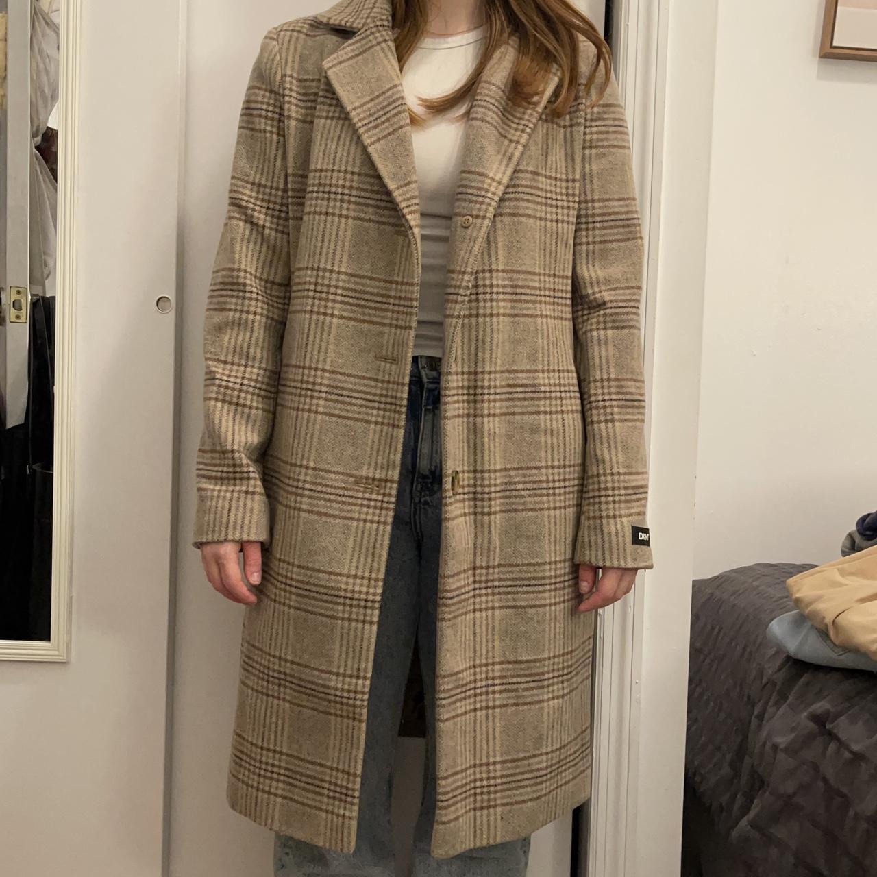 Dkny hot sale plaid coat