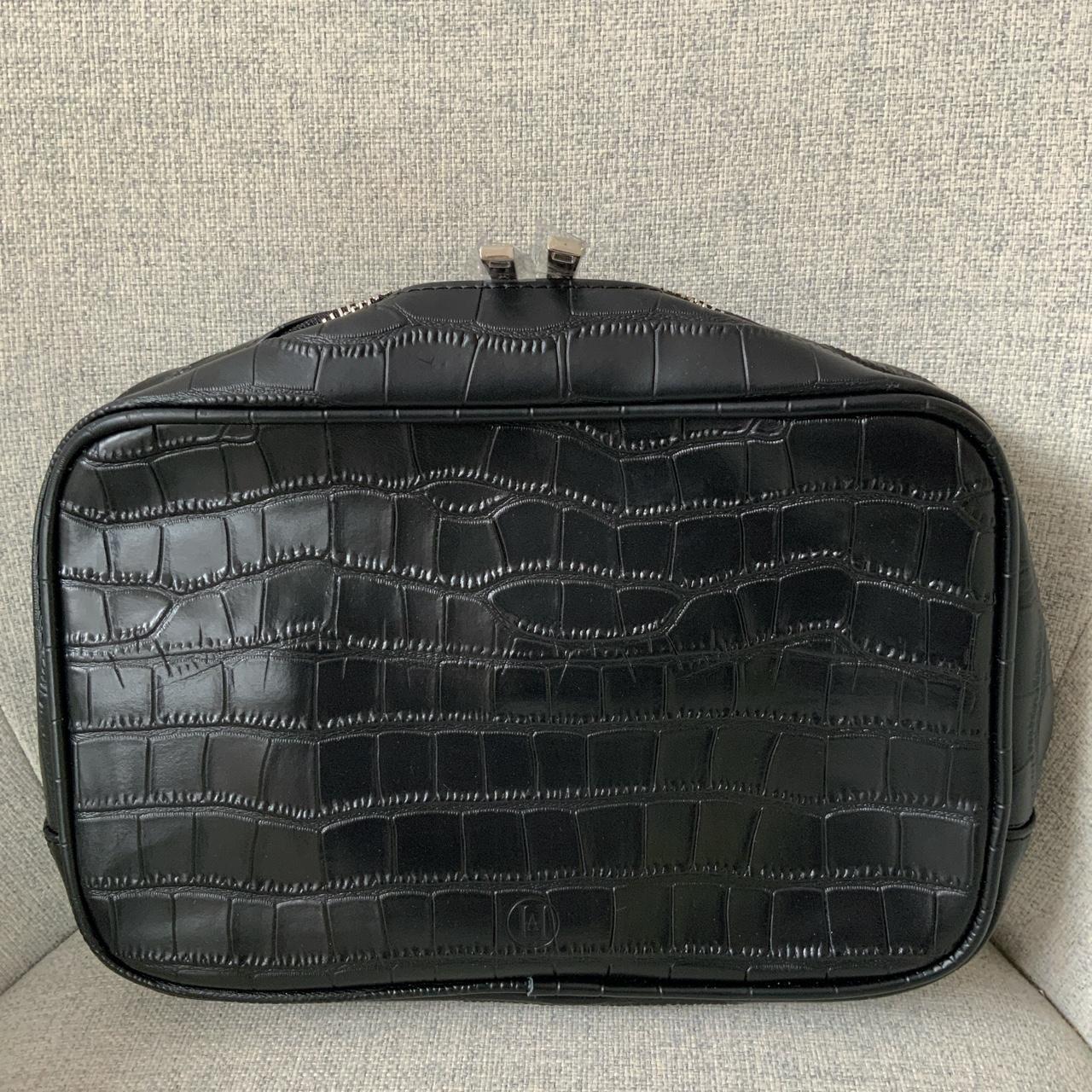 Croc wash bag in black with silver hardware. Sold as... - Depop