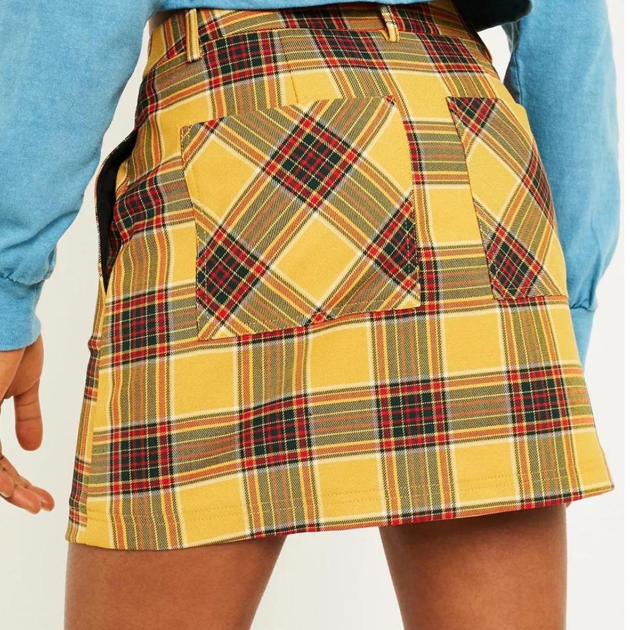 Lasula yellow tartan skirt best sale