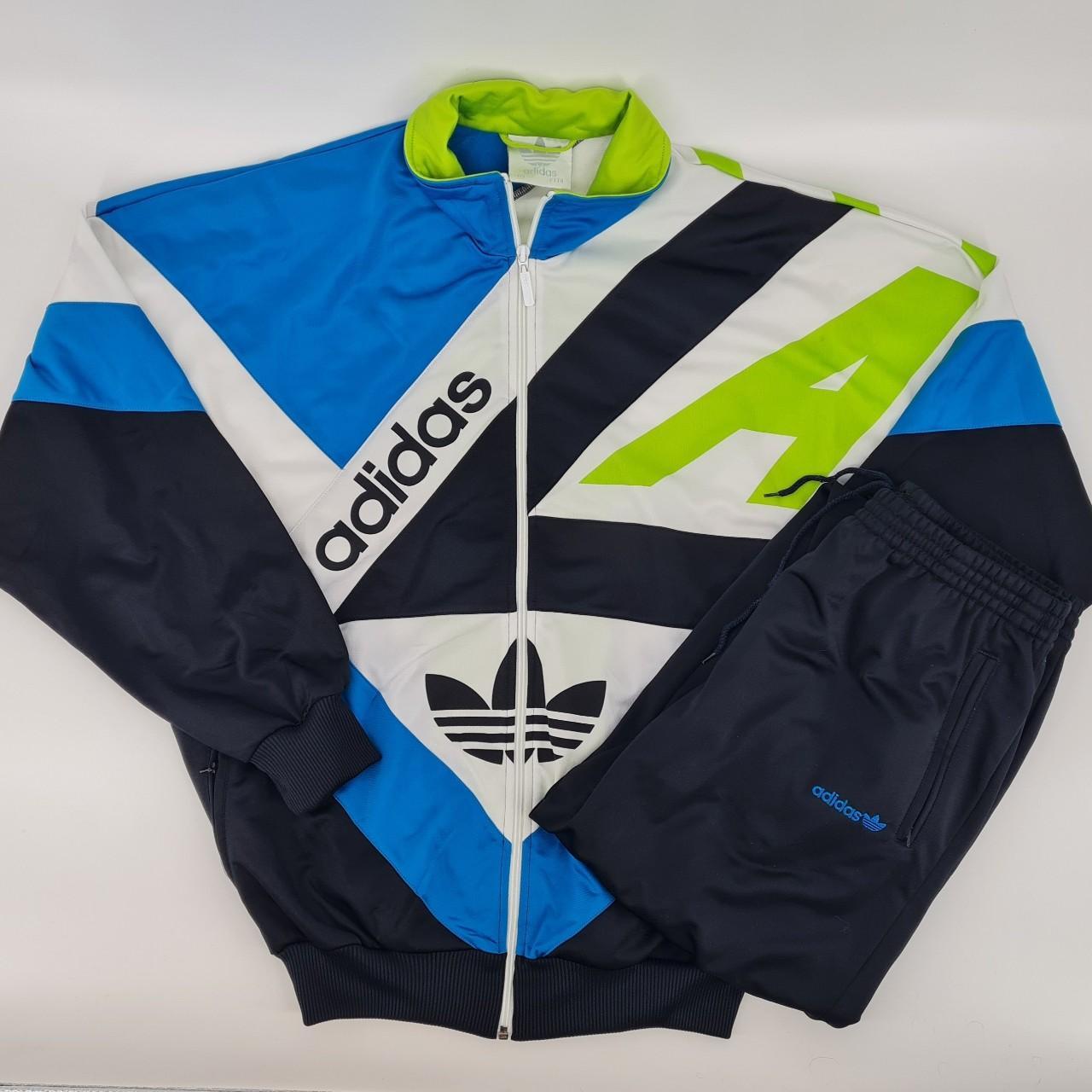 Adidas Originals Men's Blue and Green Top | Depop