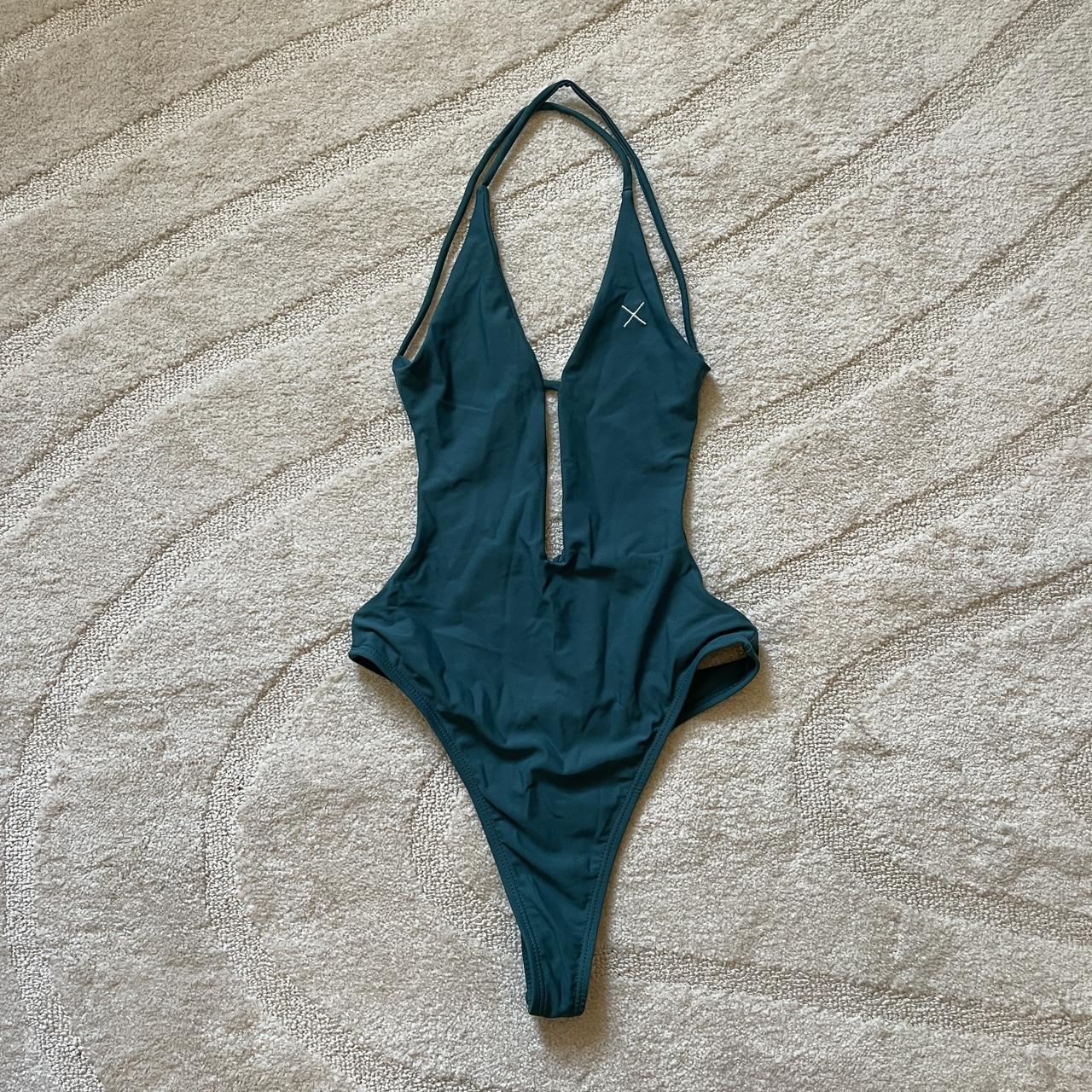 boutinela forest green one piece swimsuit. size xs... Depop