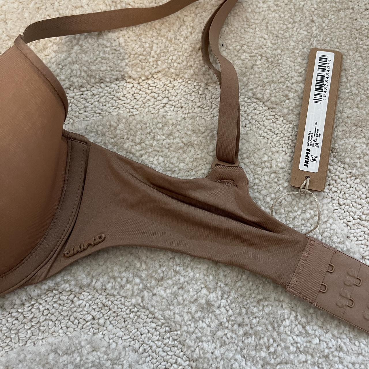 skims nude unlined underwire bra. size 32b new with... - Depop