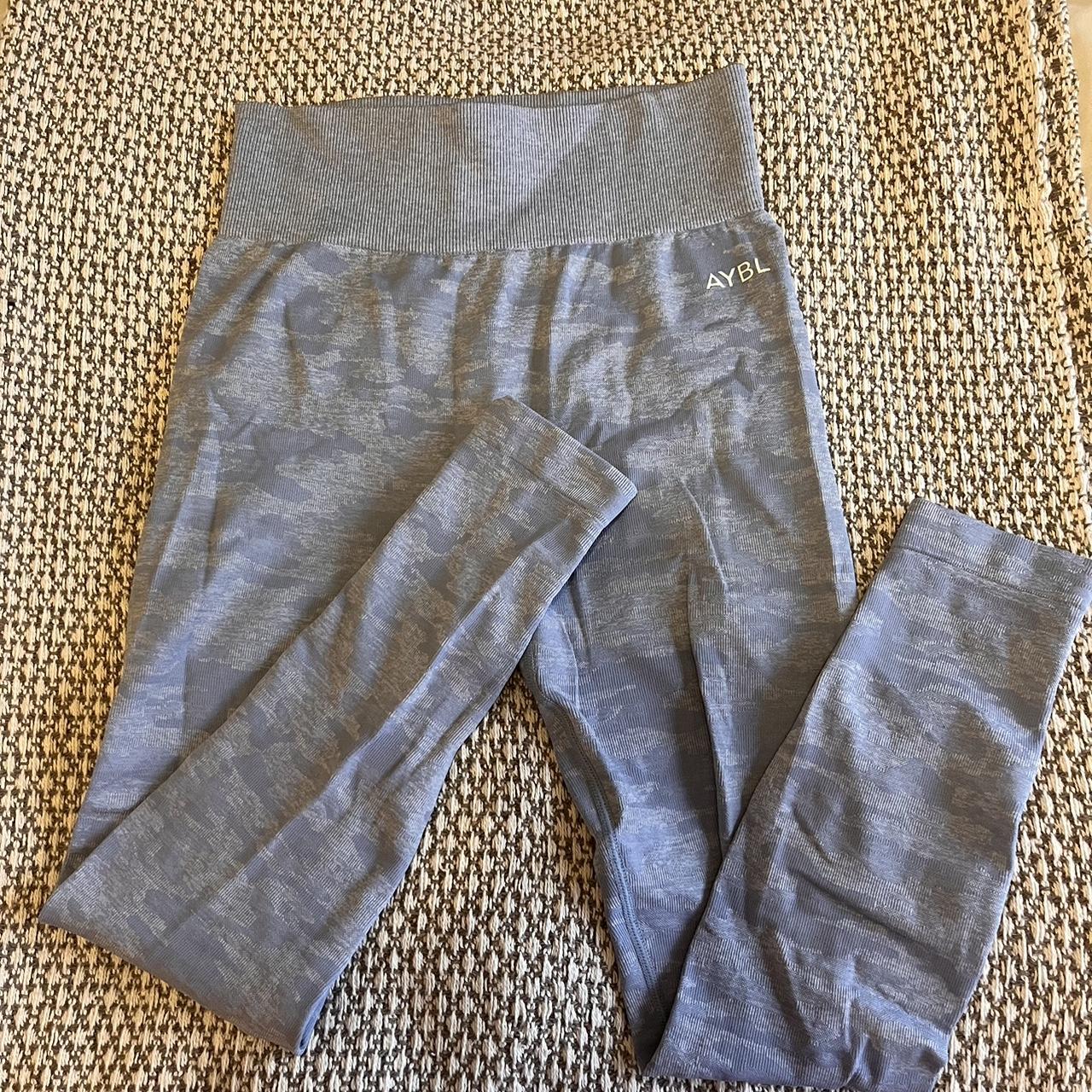 Aybl blue camo gym leggings size small Worn once Depop