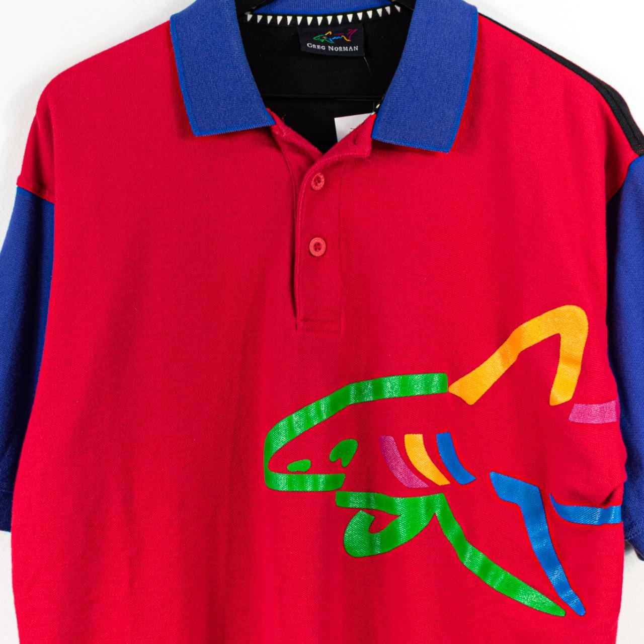 Greg Norman Shark Color Block Wrap Around Polo Shirt